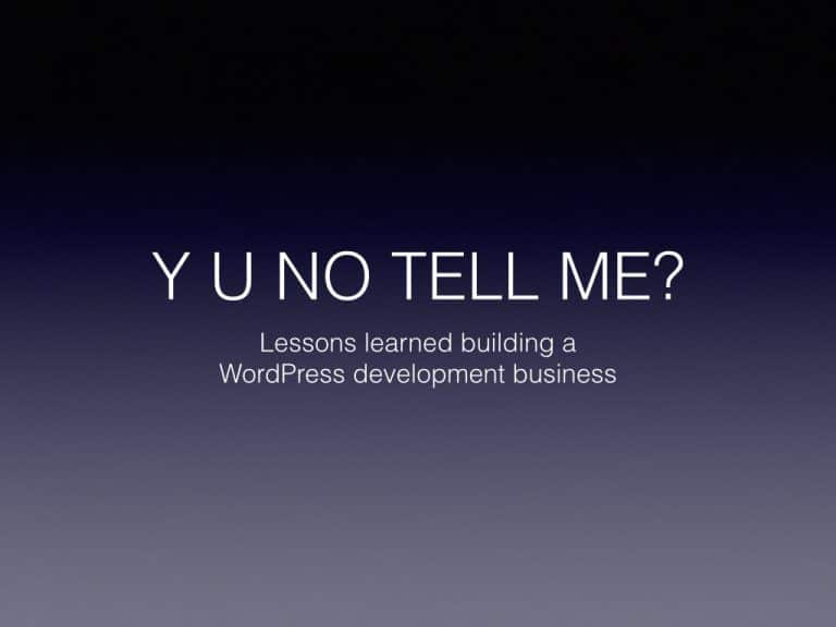 Y U No Tell me; a blog series